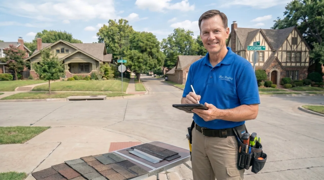 Bert Roofing project manager preparing a written estimate