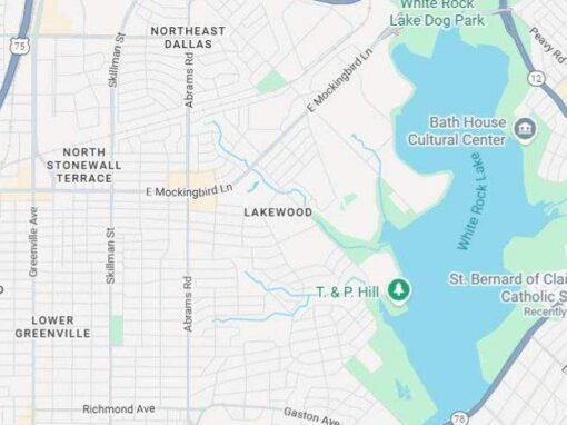 Map of the Lakewood neighborhood service area for Bert Roofing