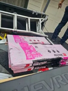 Owens Corning Duration in back of truck 