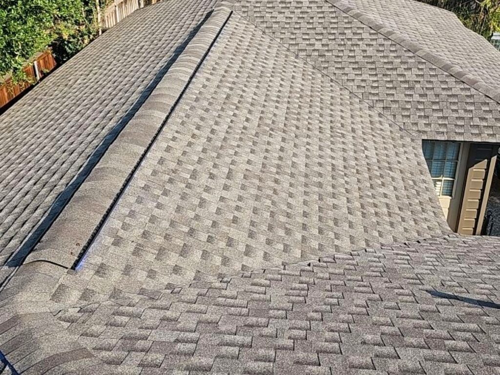 Completed GAF Timberline roof installed by Bert Roofing on a Lakewood, Dallas home