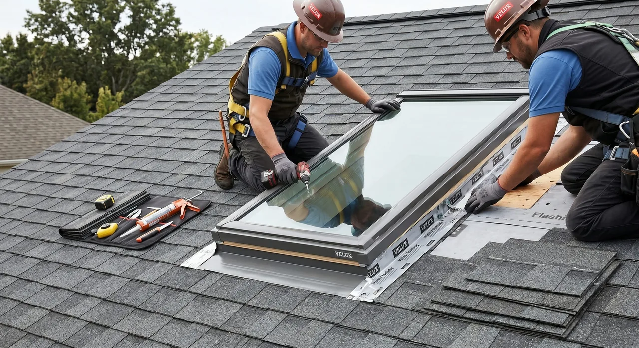 VELUX certified skylight installed in a residential roof