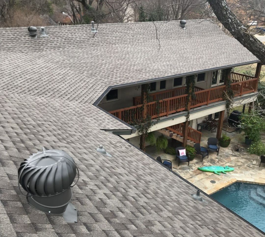 Completed GAF Timberline HDZ roof replacement on Tokalon Drive in Lakewood, Dallas