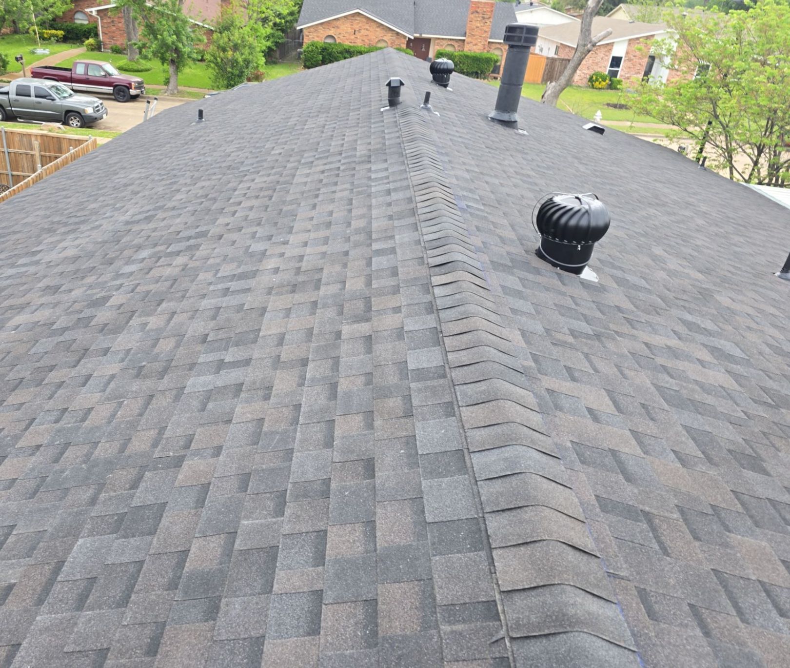 Completed Garland roof replacement with IKO Nordic Class 4 impact-resistant shingles