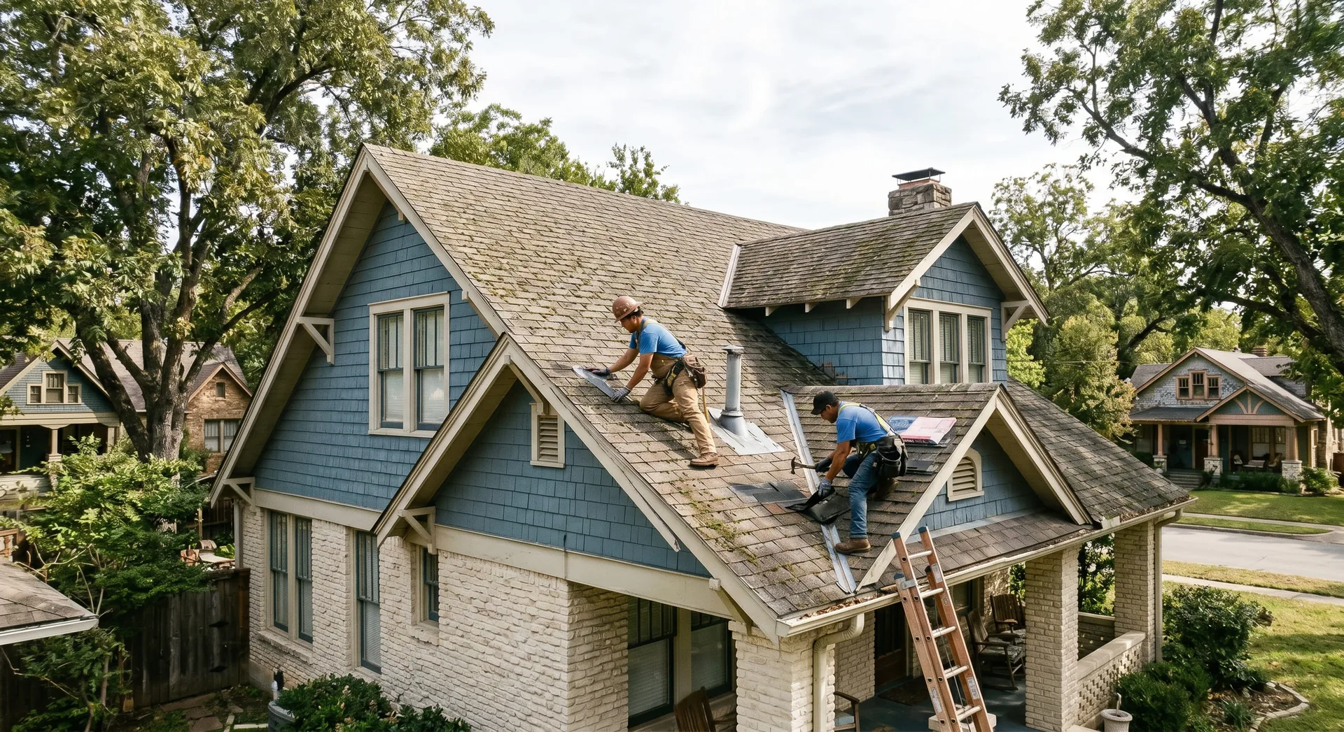 Bert Roofing assessing attic insulation alongside a Dallas roof replacement