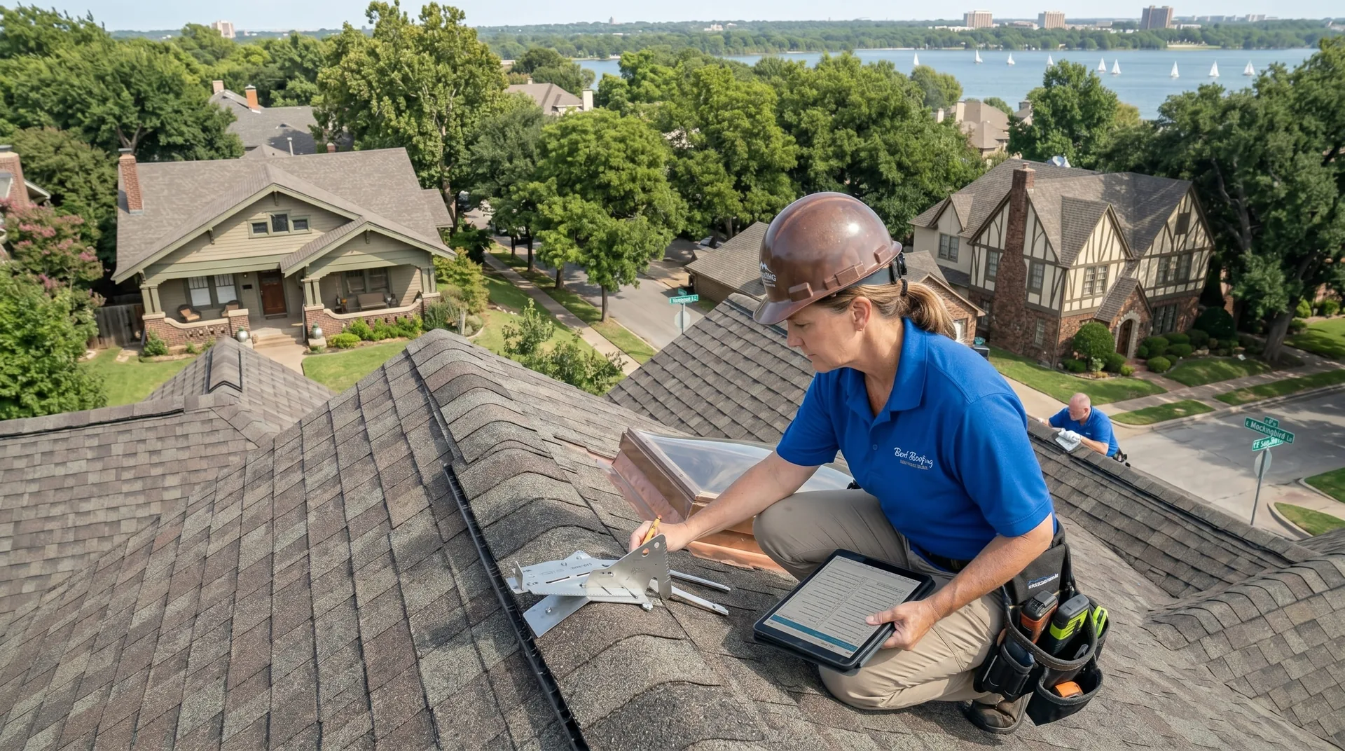 Bert Roofing project manager scheduling a free roof inspection in Dallas