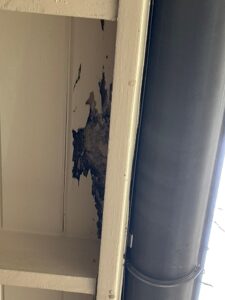 picture, soffit rot, a clear sign of a leak 75229